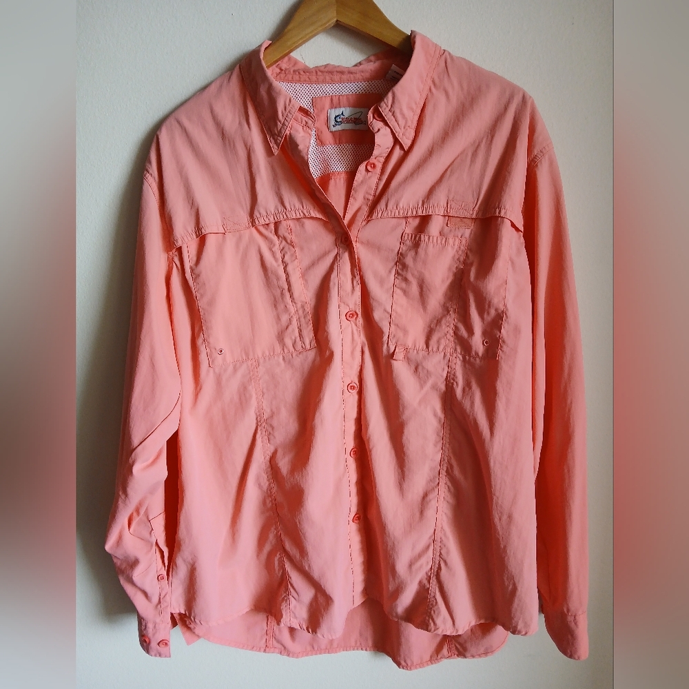 WORLD WIDE SPORTSMAN Coral Pink  fishing shirt size XXL